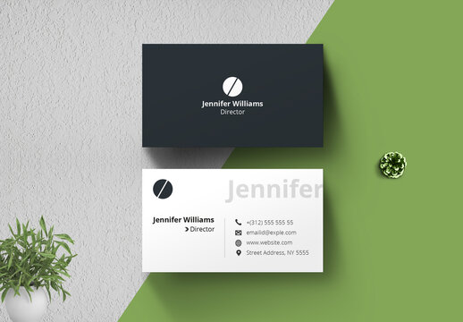 Simple Black and White Business Card Layout