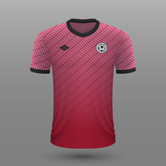 Realistic soccer shirt , South Korea home jersey template for football kit.