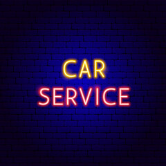 Fototapeta na wymiar Car Service Neon Text