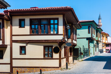 Colorful old houses in Odunpazari. Eskisehir, Turkey.