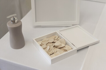 wedding gifts in white wooden box