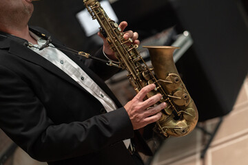 musician playing a saxophone