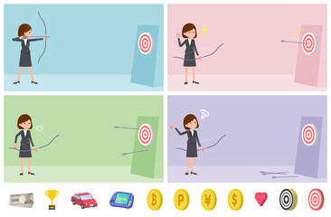 flat type business women_Bow and arrow