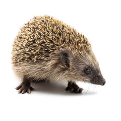 young european hedgehog isolated on white
