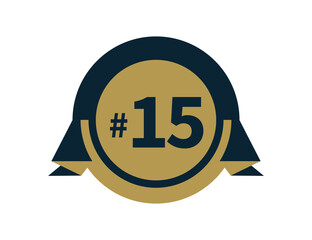Number 15 or #15 badge design