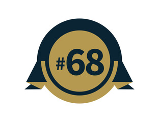 Number 68 or #68 badge design