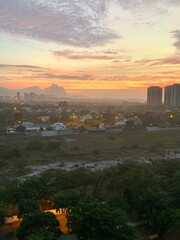 sunset over the city