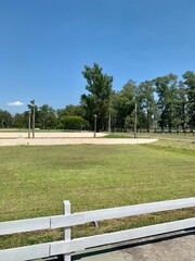 white fence in the park