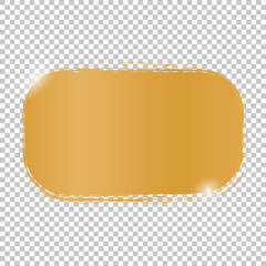 gold brush painted ink stamp banner on white background	