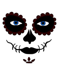 La Catrina for santa muerte ,Mexican death mask  - day of the dead holiday, feast. And for halloween.