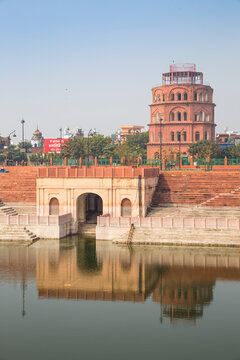 Hussainabad pond and Satkhanda watchtower, Lucknow, Uttar Pradesh, India