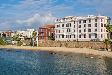 Thaon de Revel waterside promenade and Pirgo beach of Civitavecchia, Italy