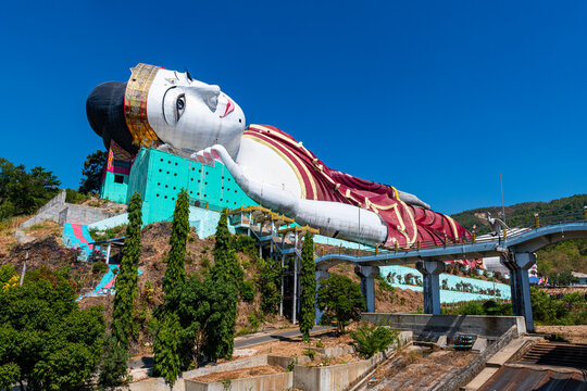 Giant reclining Buddha in Win Sein Taw Ya outside Mawlamyine, Mon state