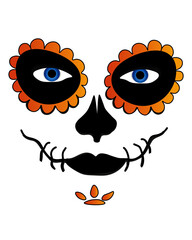 La Catrina for santa muerte ,Mexican death mask  - day of the dead holiday, feast. And for halloween.