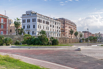 Thaon de Revel waterside promenade and Pirgo beach of Civitavecchia, Italy