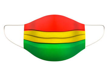 Medical Mask with Bolivian flag. 3D rendering