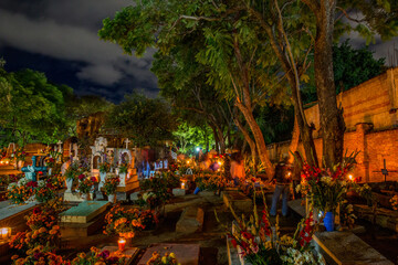 Dia De Los Muertos (Day of the Dead) celebrations in the cemeteries of Oaxaca, Mexico