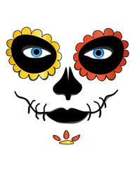 La Catrina for santa muerte ,Mexican death mask  - day of the dead holiday, feast. And for halloween.
