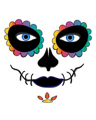 La Catrina for santa muerte ,Mexican death mask  - day of the dead holiday, feast. And for halloween.