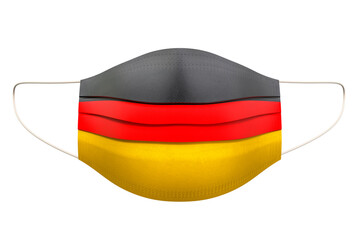 Medical Mask with German flag. 3D rendering