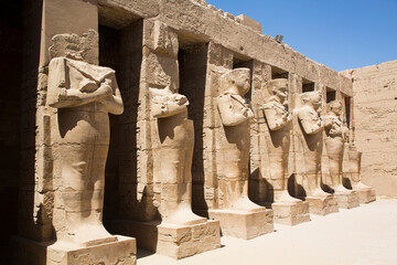 Statues of Ramses III, Temple of Ramses III, Karnak Temple Complex, Luxor, Thebes