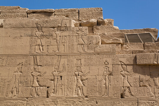 Wall of Reliefs, Temple of Osiris and Opet, Karnak Temple Complex, Luxor, Thebes