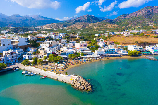 Harbour in Makri Gialos village in southern Crete, Greece.