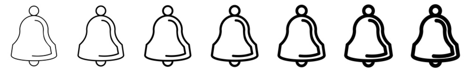 Bell Icon Black | Bells Illustration | Jingle Ring Symbol | Notification Logo | Alarm Alert Sign | Isolated | Variations