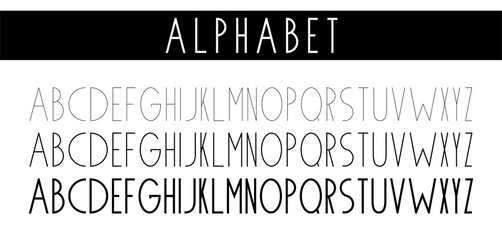 Thin font. Futuristic font. Cosmic Font. Vector alphabet set. Elegant light font. Minimal. Latin alphabet letters