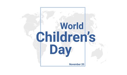 World Children's Day international holiday card. November 20 graphic poster