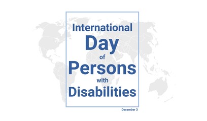 International Day of Persons with Disabilities holiday card. December 3 graphic poster