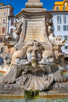 Piazza della Rotunda, Fontana del Pantheon, Pigna, Rome, Lazio