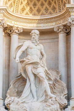 Trevi Fountain, Oceanus statue, Rome, Lazio