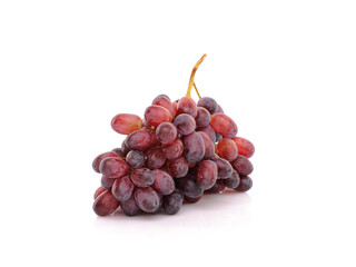 Bunch of Grapes on white reflective background. Isolated