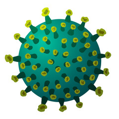 Vector abstract illustration of green coronavirus