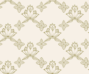 Vector ornamental hand drawing decorative background. Ethnic seamless pattern ornament. Vector pattern.
