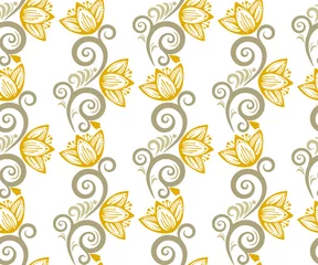 Tuinposter Vector ornamental hand drawing decorative background. Ethnic seamless pattern ornament. Vector pattern.  © Artmirei