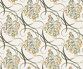 Vector ornamental hand drawing decorative background. Ethnic seamless pattern ornament. Vector pattern.
