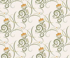 Vector ornamental hand drawing decorative background. Ethnic seamless pattern ornament. Vector pattern.
