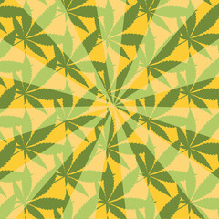 An abstract cannabis leaf sunburst pattern background image.