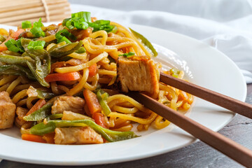 Japanese Chicken Yakisoba Noodles