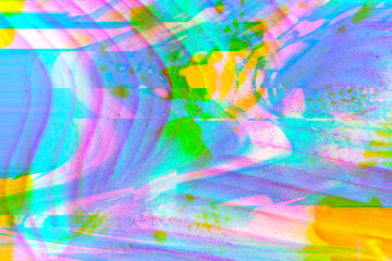 Painted glitch palm pattern/background