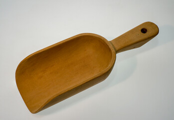 wooden empty spoon for grain or for spices
