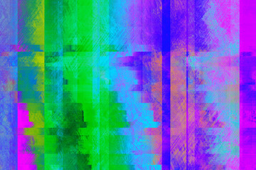 Vibrant, digital pixel glitch background/texture/mosaic/collage
