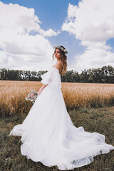 beautiful bride on a walk