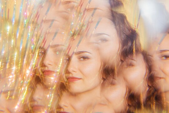 Multi exposure shining portrait