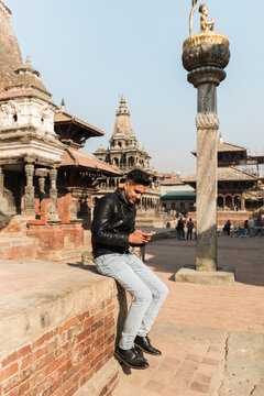 Young Man On A Phone.