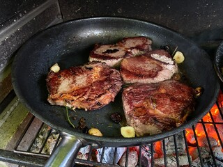steak on fathers fire