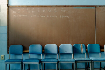 Chalkboard in High School Classroom