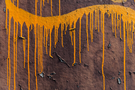 Paint Dripping on Textured Wall
